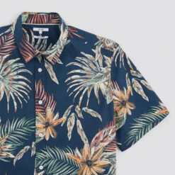 Chemisette Hawaïenne Regular à Fleurs Coton Biolog -Men's Clothing Soldes Boutique 1003578 11049 V8