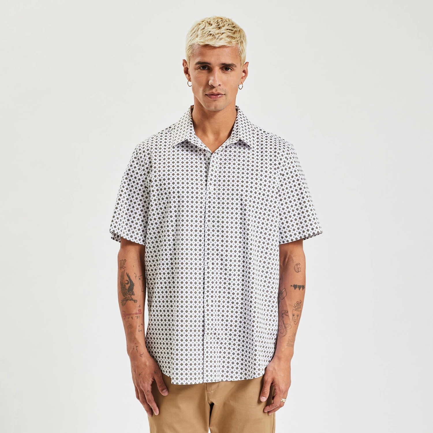 Chemisette Slim Imprimé Géométrique Coton Biologiq 4 Chemisette Slim Imprimé Géométrique Coton Biologiq – Image 4