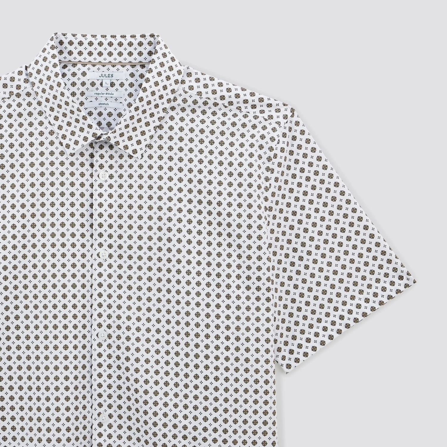 Chemisette Slim Imprimé Géométrique Coton Biologiq 7 Chemisette Slim Imprimé Géométrique Coton Biologiq – Image 7