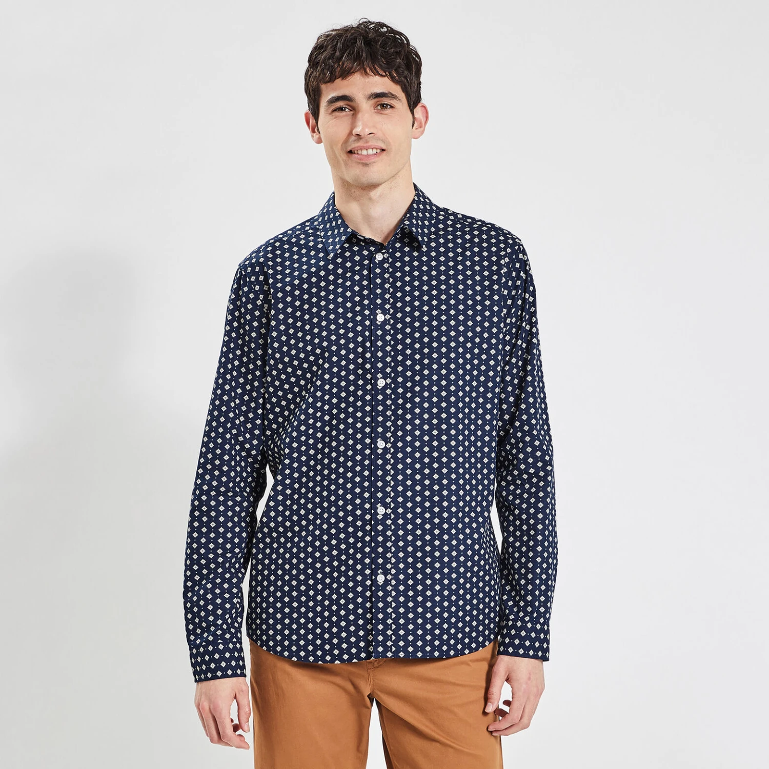 Chemise Slim Imprimé Géométrique Coton 1 Chemise Slim Imprimé Géométrique Coton