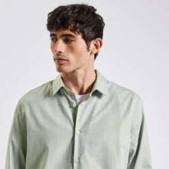 Chemise Slim Oxford Unie Coton -Men's Clothing Soldes Boutique 1003690 16013 V4