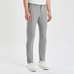 Pantalon Chino Slim Motif Pied De Puce