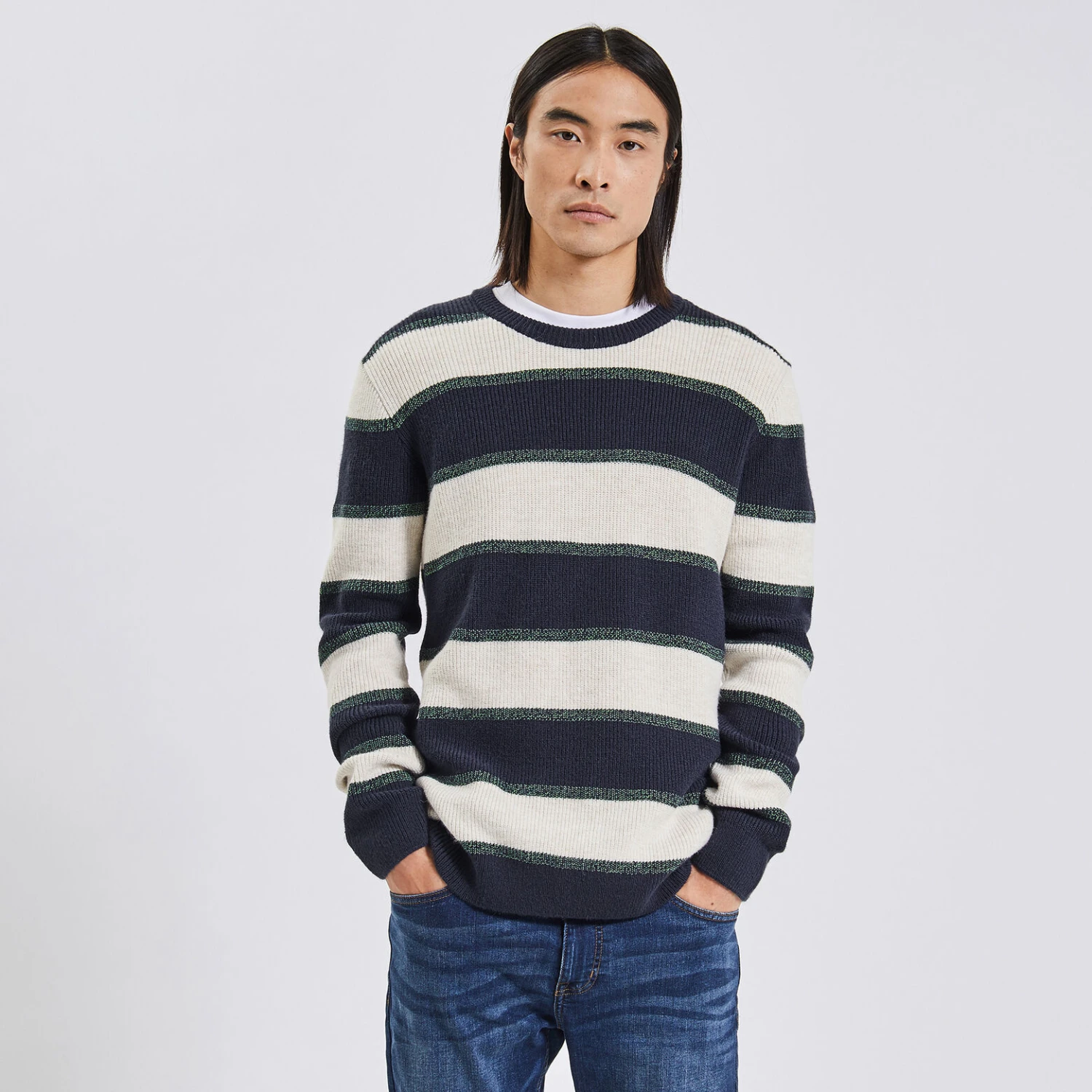 Pull Col Rond à Rayures 1 Pull Col Rond à Rayures