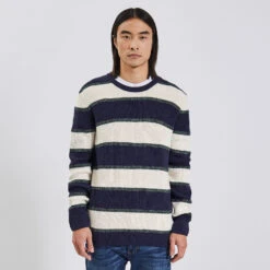 Pull Col Rond à Rayures 13 Pull Col Rond à Rayures -Men's Clothing Soldes Boutique 1003747 10103 V2