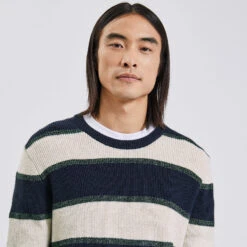 Pull Col Rond à Rayures 11 Pull Col Rond à Rayures -Men's Clothing Soldes Boutique 1003747 10103 V4