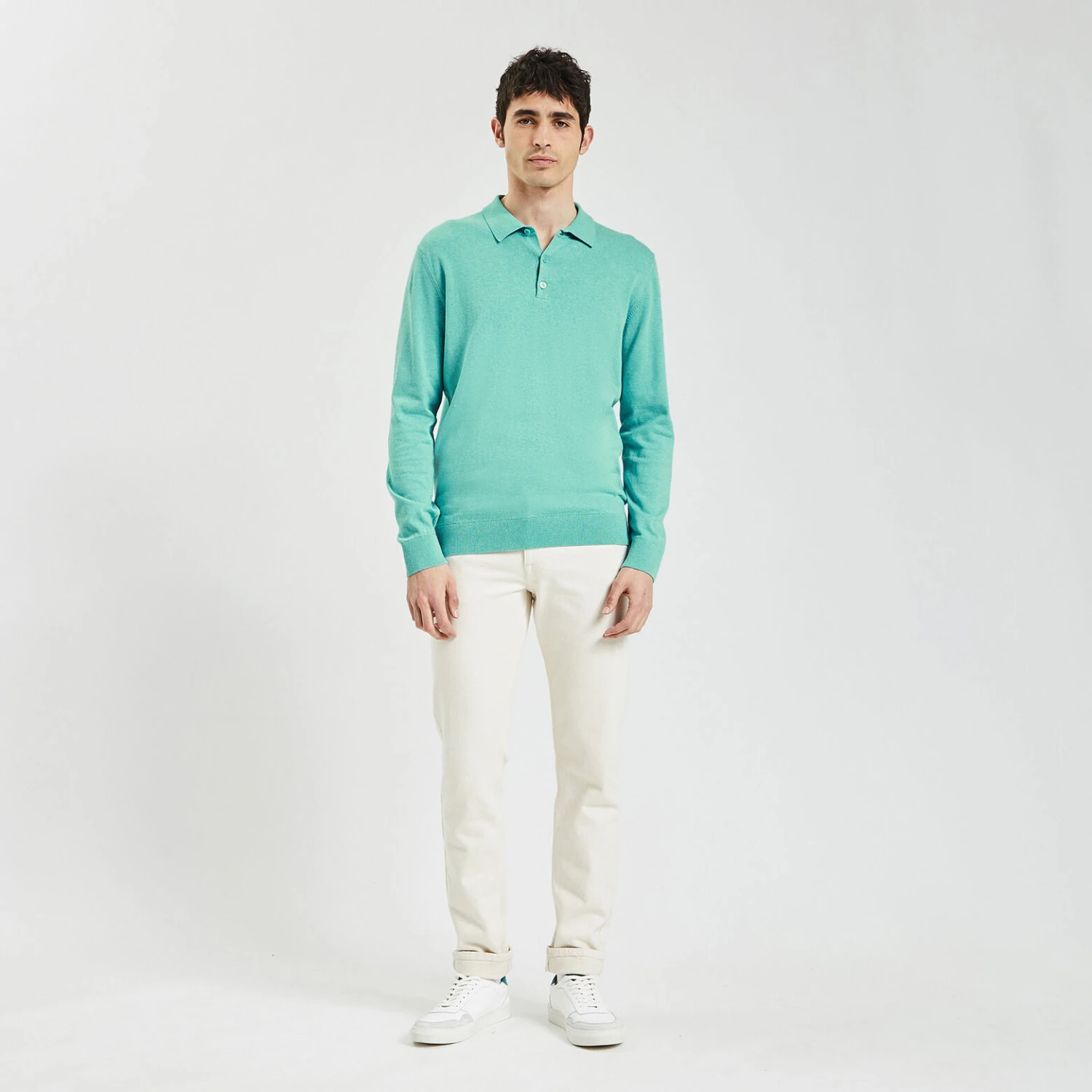 Polo à Manches Longues En Maille 2 Polo à Manches Longues En Maille – Image 2