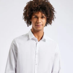 Chemise Slim Unie Coton Texturé -Men's Clothing Soldes Boutique 1003750 10000 V4