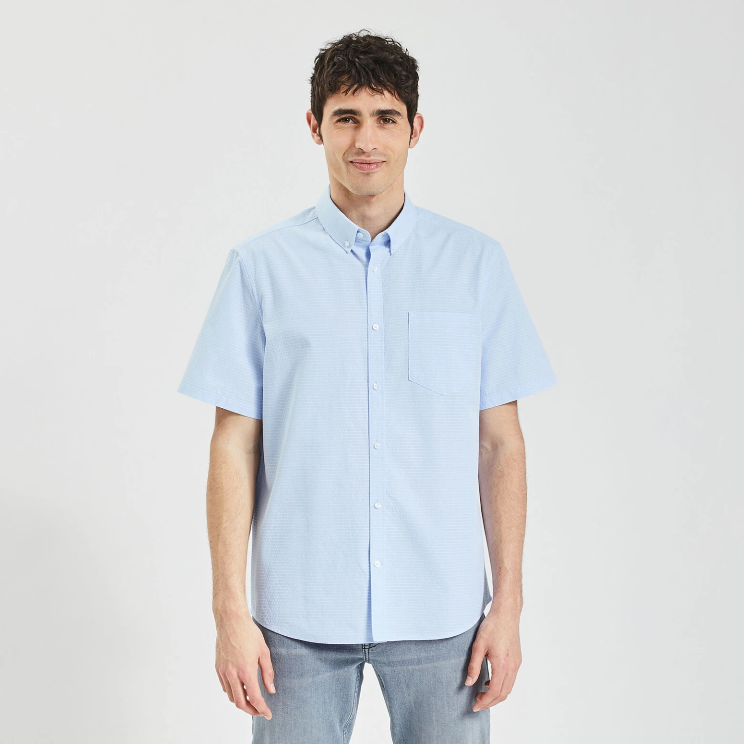 Chemisette Regular Micro Points Coton Dobby 4 Chemisette Regular Micro Points Coton Dobby – Image 4