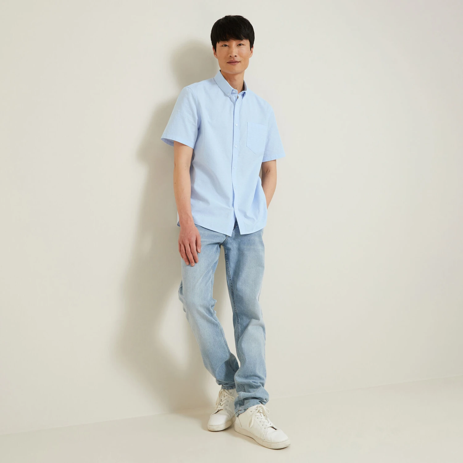 Chemisette Regular Micro Points Coton Dobby 2 Chemisette Regular Micro Points Coton Dobby – Image 2