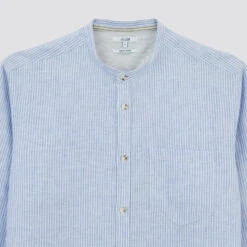 Chemise Regular Col Mao Rayures Lin 17 Chemise Regular Col Mao Rayures Lin -Men's Clothing Soldes Boutique 1003792 19000 V8