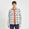 Chemise Regular Carreaux Coton Recyclé Flammé -Men's Clothing Soldes Boutique 1004075 10100 V1