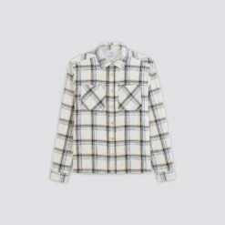 Chemise Regular Carreaux Coton Recyclé Flammé -Men's Clothing Soldes Boutique 1004075 10100 V11