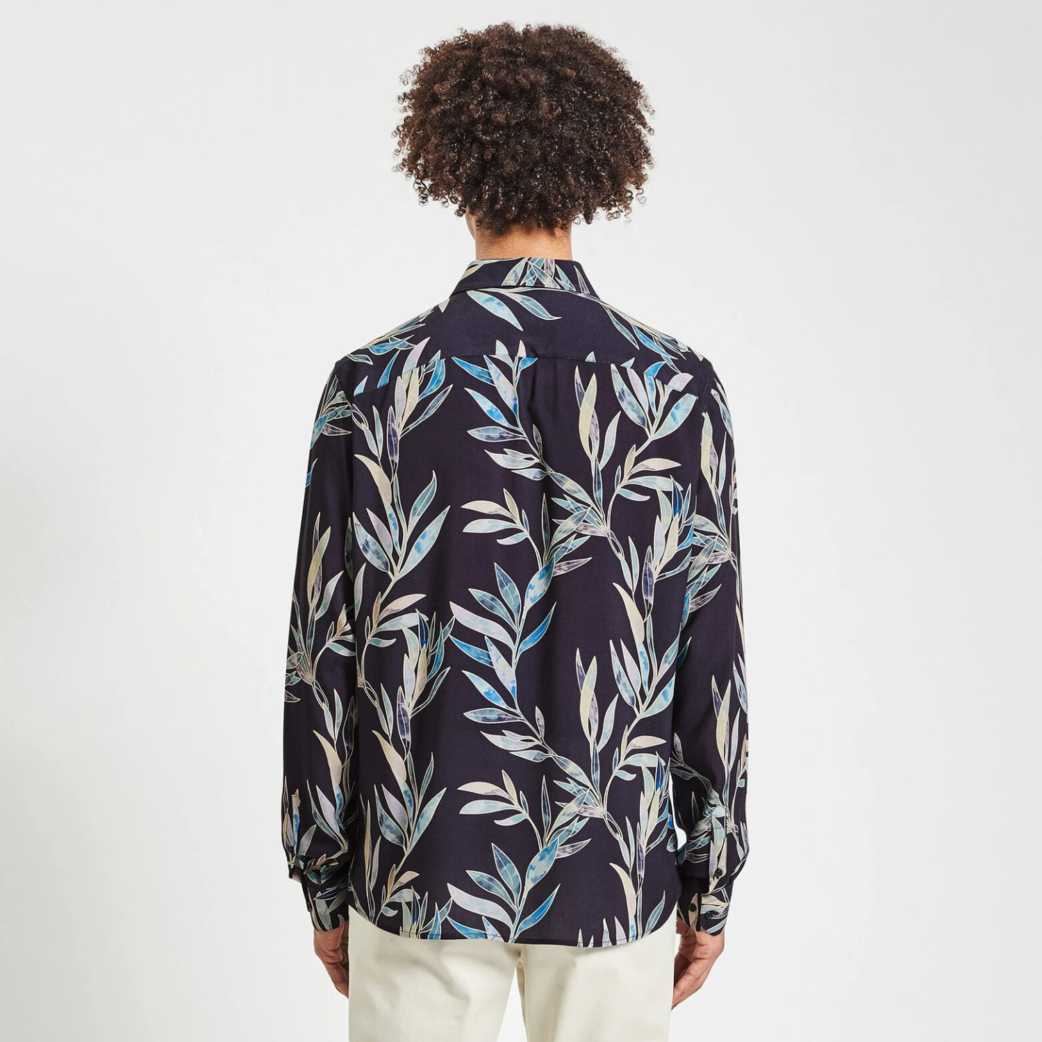 Chemise Slim Imprimé Feuilles Viscose 5 Chemise Slim Imprimé Feuilles Viscose – Image 5