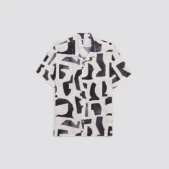 Chemisette Regular Imprimé Géométrique Viscose -Men's Clothing Soldes Boutique 1004486 18000 V11