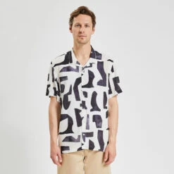 Chemisette Regular Imprimé Géométrique Viscose -Men's Clothing Soldes Boutique 1004486 18000 V2