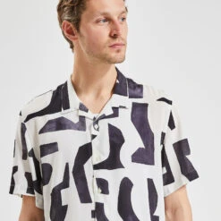 Chemisette Regular Imprimé Géométrique Viscose -Men's Clothing Soldes Boutique 1004486 18000 V4