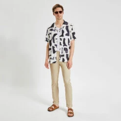 Chemisette Regular Imprimé Géométrique Viscose -Men's Clothing Soldes Boutique 1004486 18000 V6