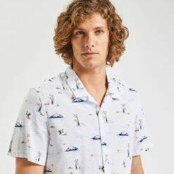 Chemisette Regular Imprimé Paysages Coton Flammé -Men's Clothing Soldes Boutique 1004488 10100 V4