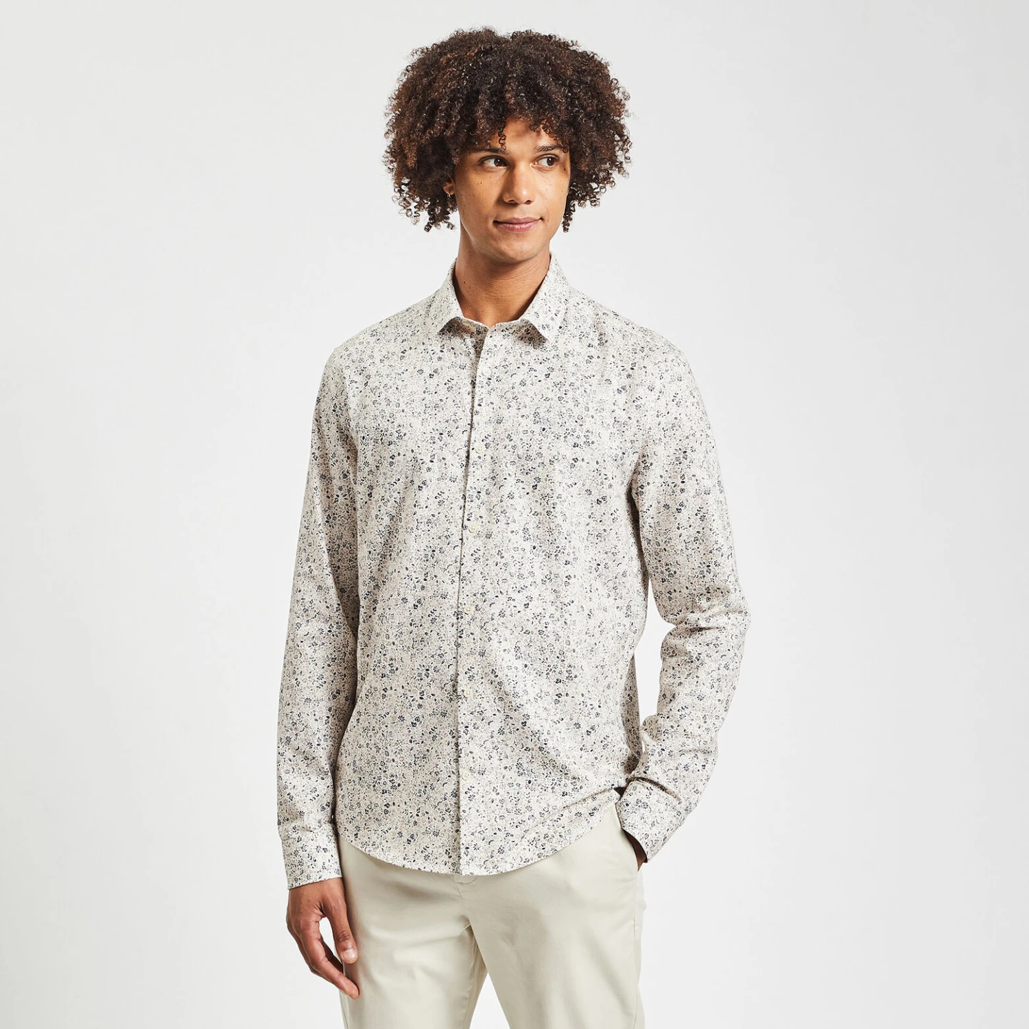 Chemise Regular Oxford Imprimé Fleur Coton Biologi 1 Chemise Regular Oxford Imprimé Fleur Coton Biologi