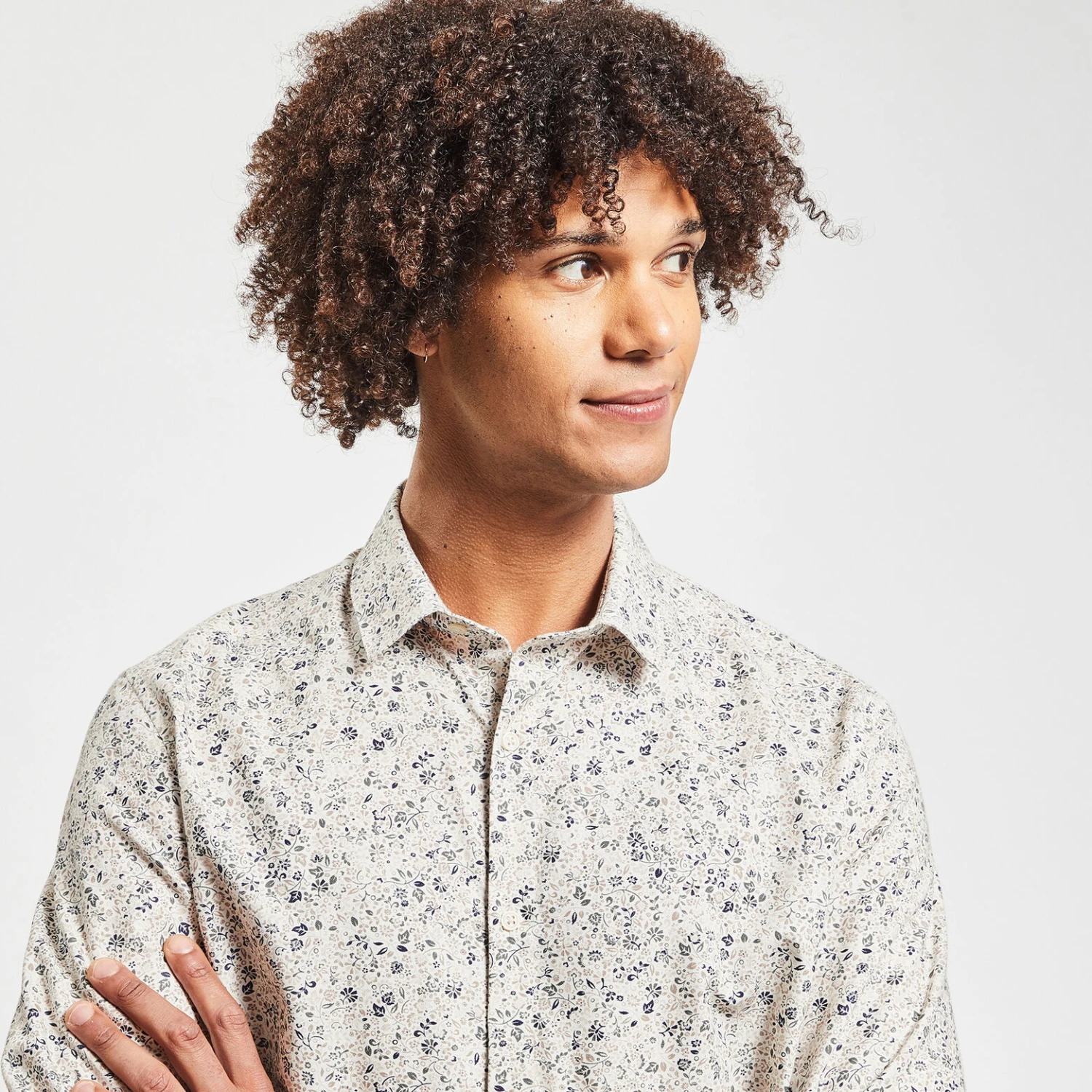 Chemise Regular Oxford Imprimé Fleur Coton Biologi 3 Chemise Regular Oxford Imprimé Fleur Coton Biologi – Image 3