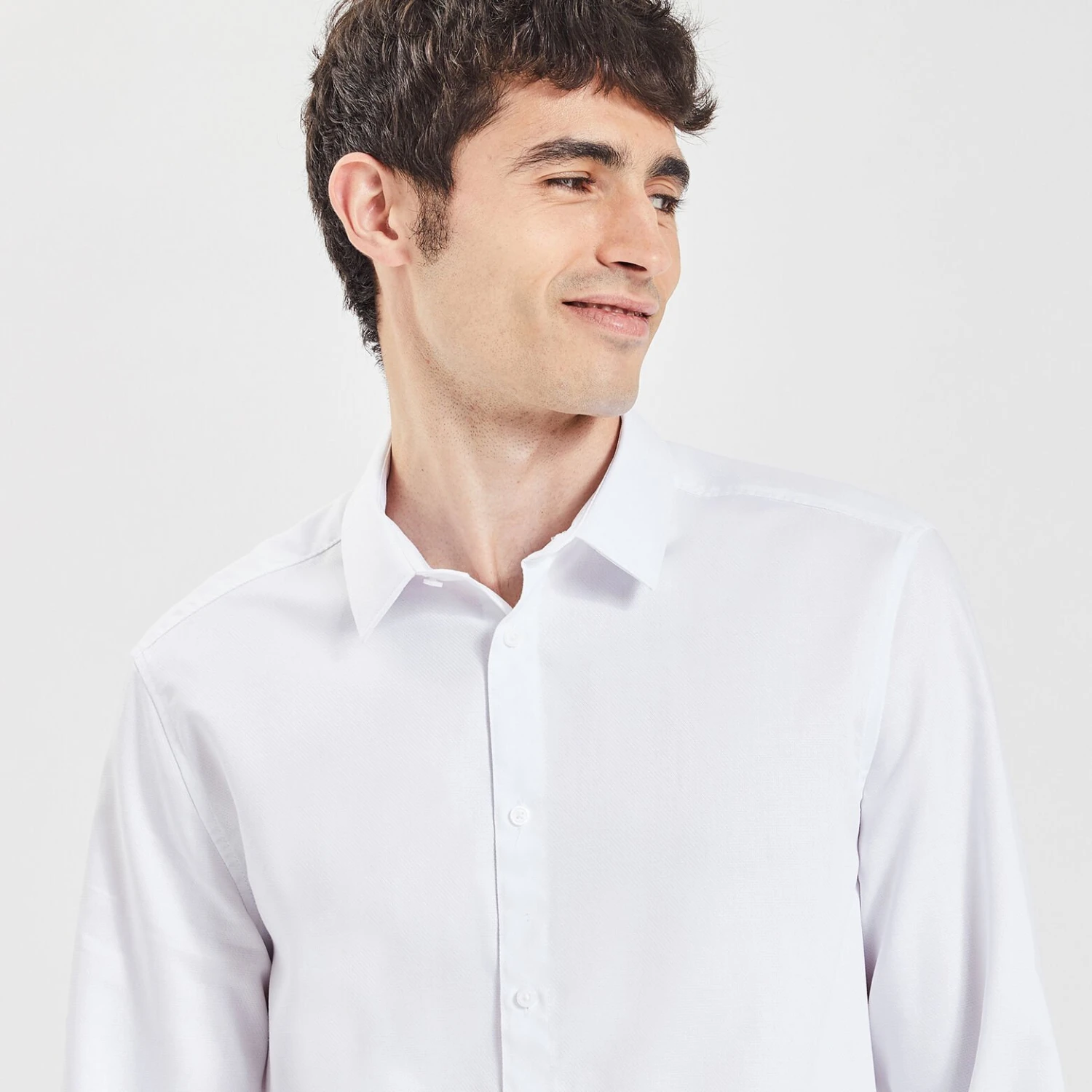 Chemise Slim Unie Stay Black/white Coton 3 Chemise Slim Unie Stay Black/white Coton – Image 3