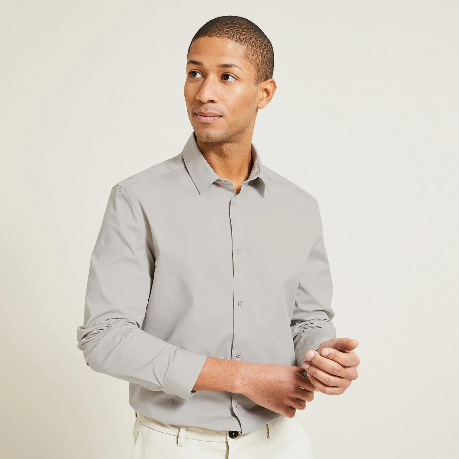 Chemise Slim Unie Coton Biologique Stretch 1 Chemise Slim Unie Coton Biologique Stretch