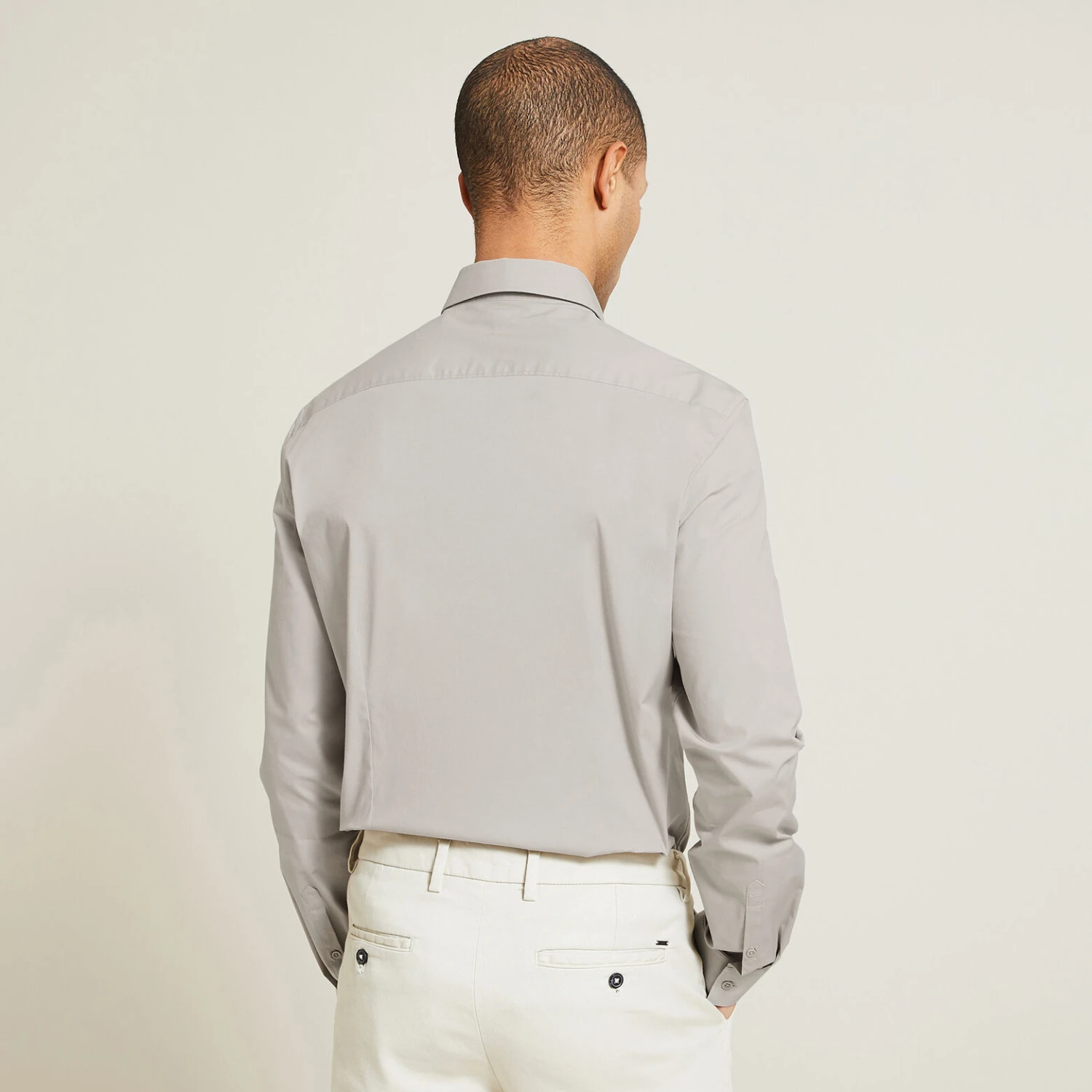 Chemise Slim Unie Coton Biologique Stretch 5 Chemise Slim Unie Coton Biologique Stretch – Image 5