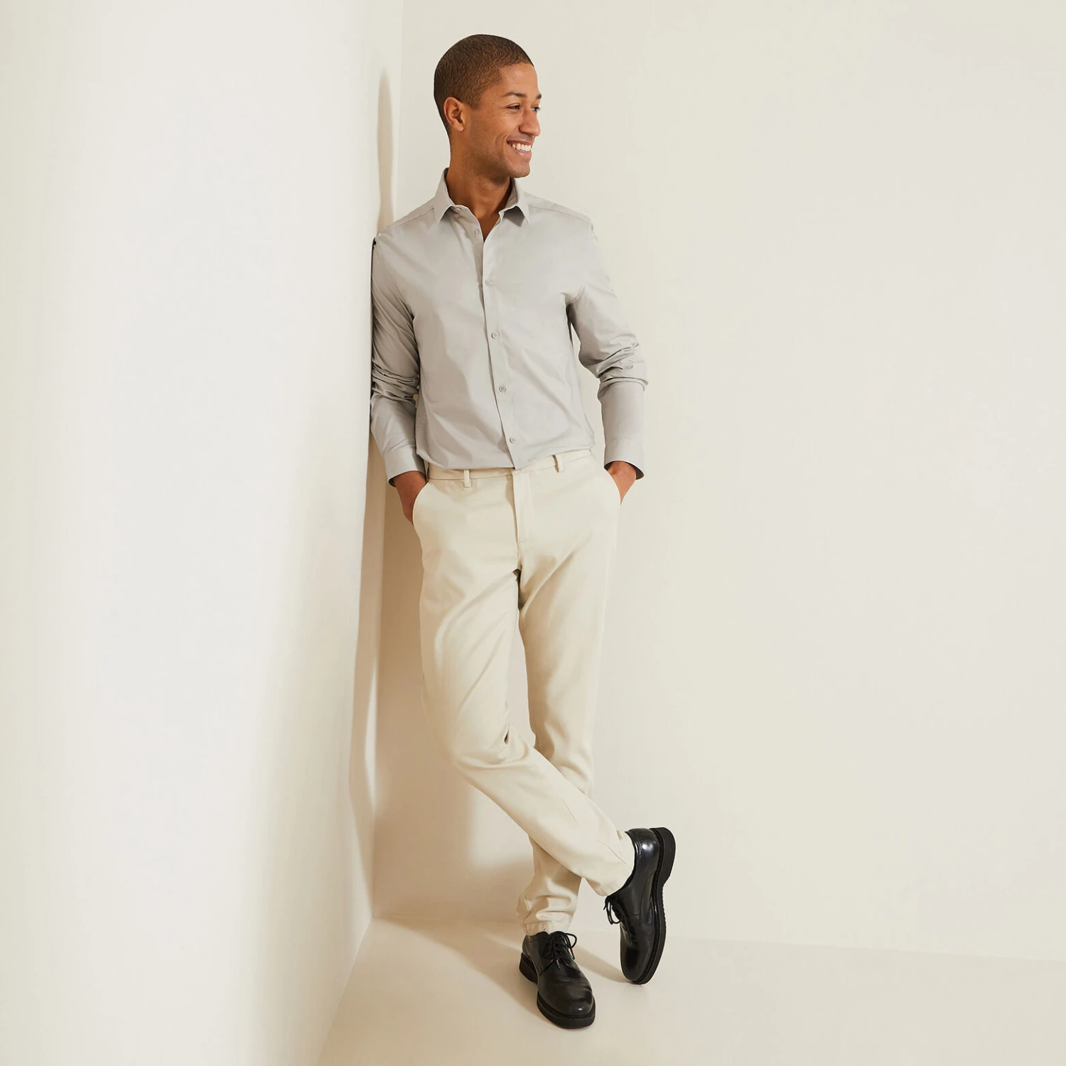 Chemise Slim Unie Coton Biologique Stretch 2 Chemise Slim Unie Coton Biologique Stretch – Image 2