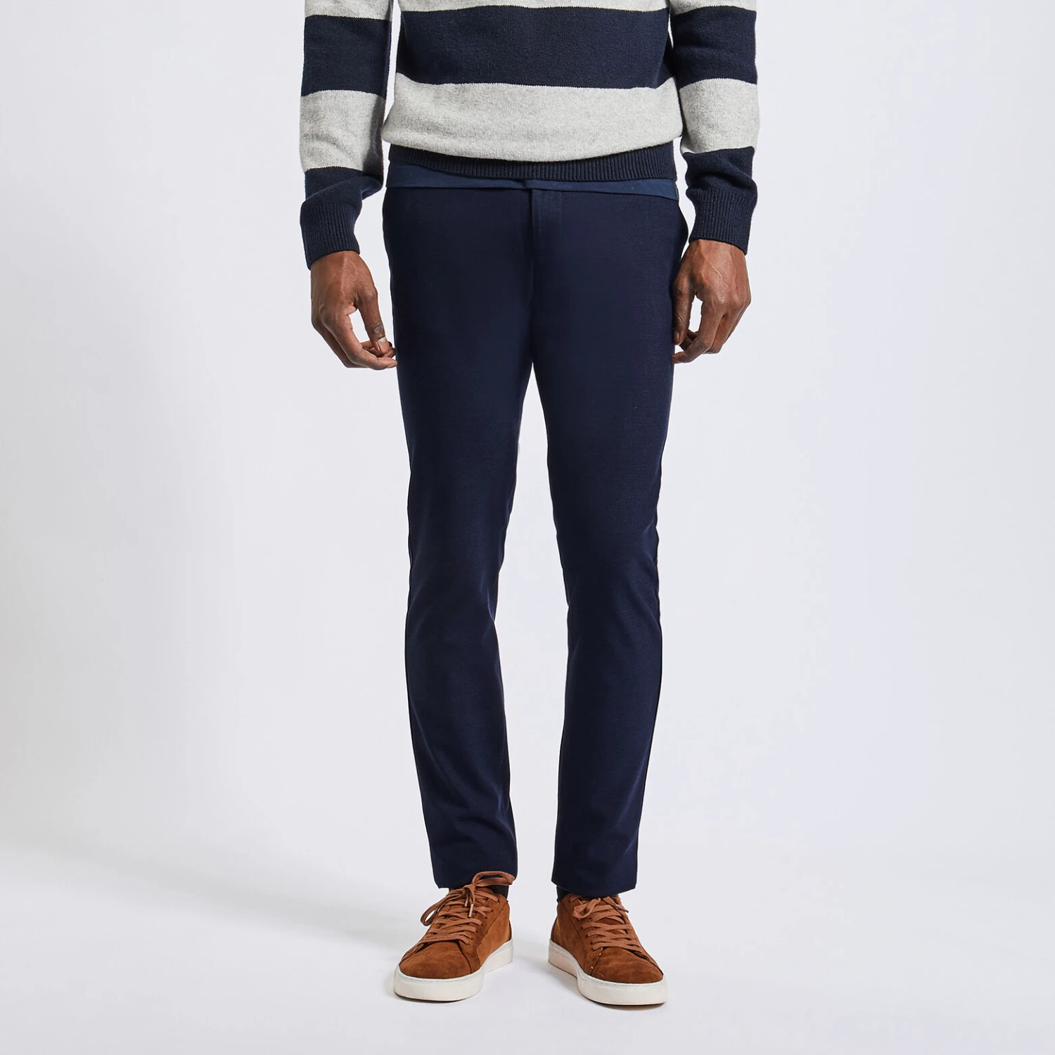 Pantalon Chino Slim Fantaisie Intérieur Gratté 1 Pantalon Chino Slim Fantaisie Intérieur Gratté